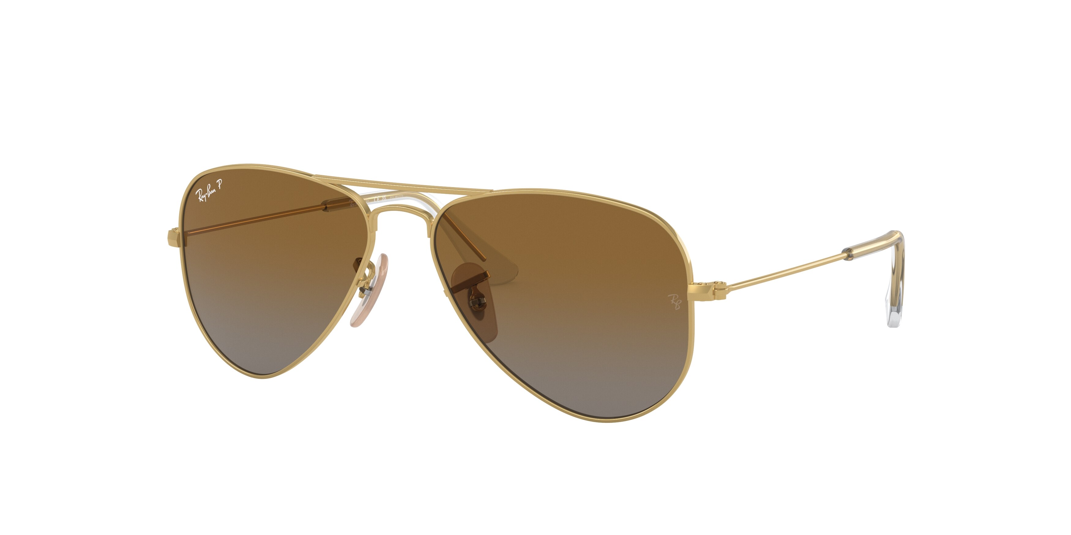 Ray-Ban Kids RJ9506S Junior Aviator Kids Asian Fit Polarized 223/T5 Kids' Sunglasses Gold Size 52